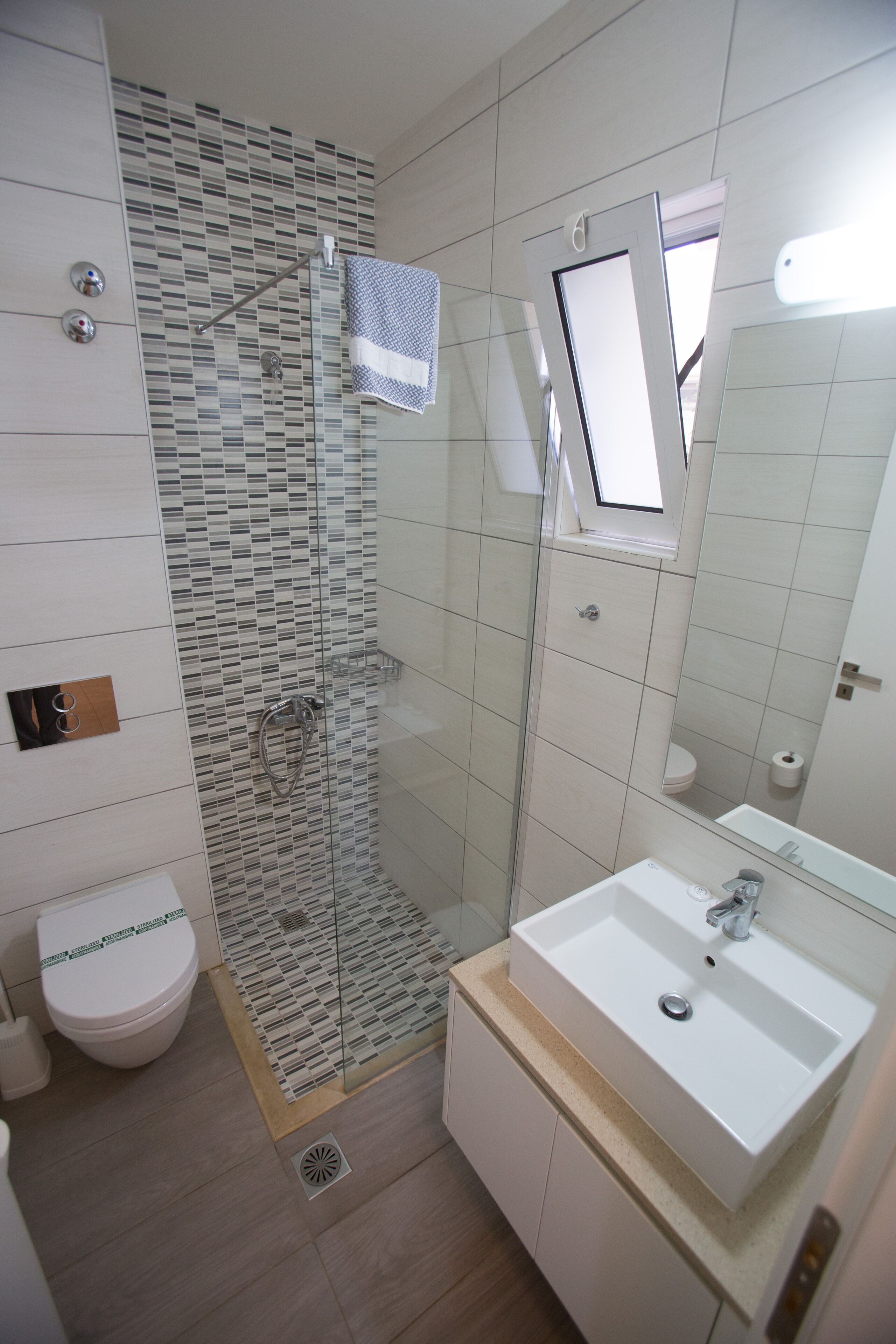 free toiletries, hair dryer, towels