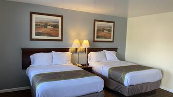 Standard Room, 2 Double Beds | Individually furnished, desk, iron/ironing board, free WiFi