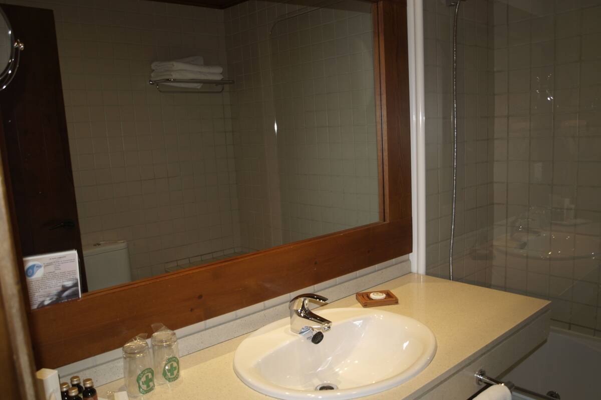 Free toiletries, hair dryer, bathrobes, bidet