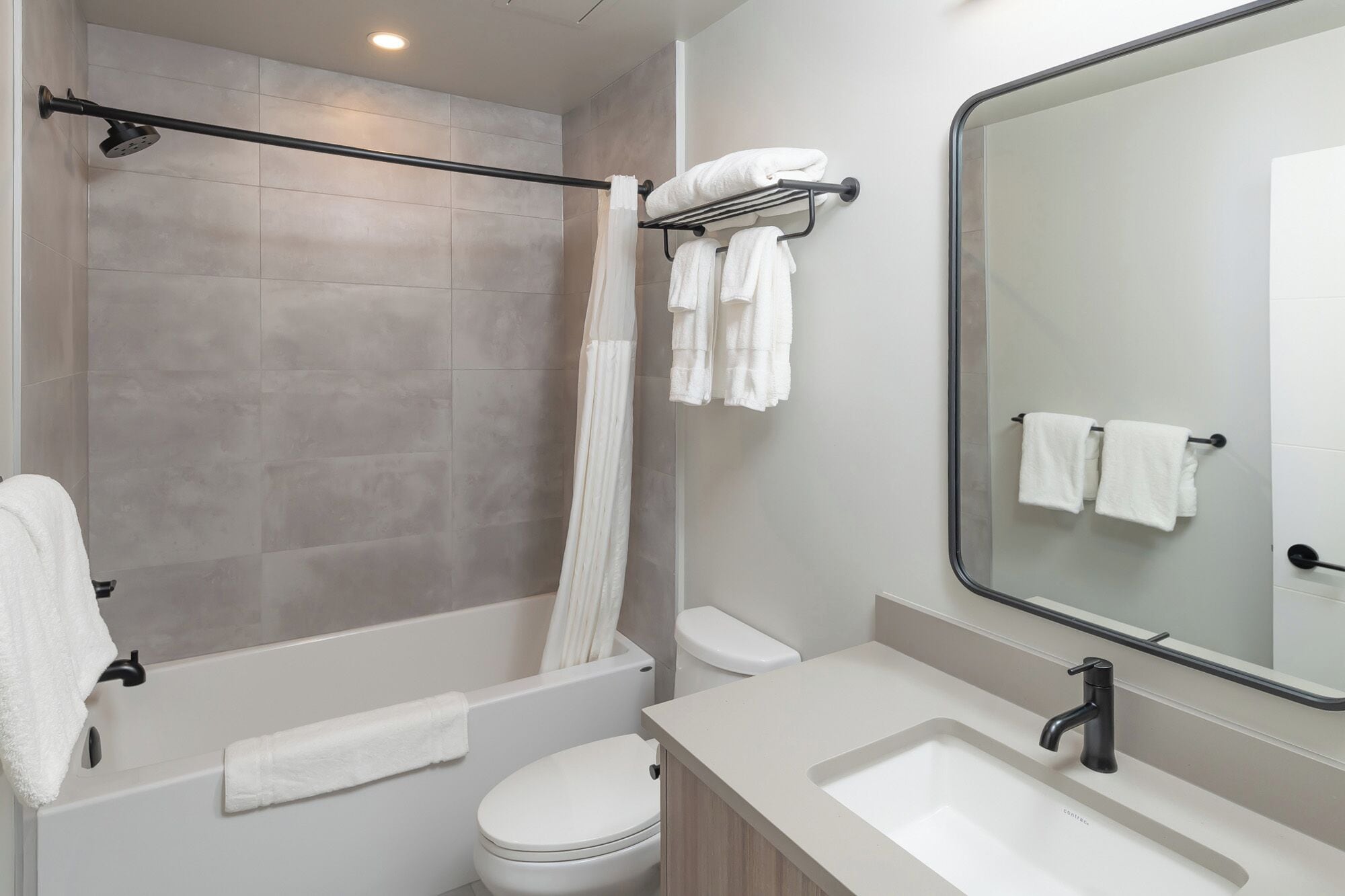 free toiletries, hair dryer, towels