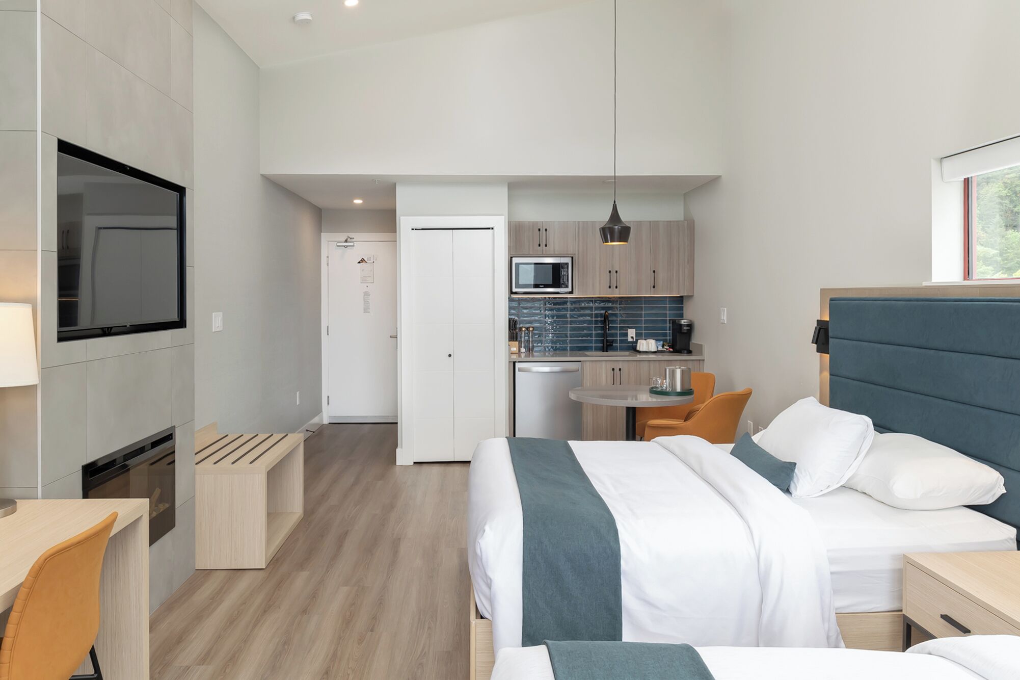 Deluxe Room, 2 Queen Beds, Lake View | Premium bedding, desk, blackout drapes, iron/ironing board