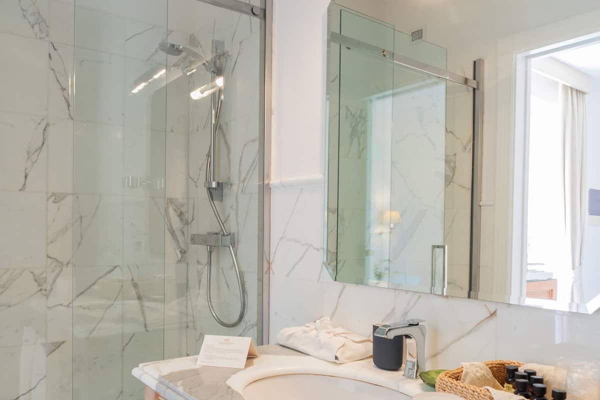 free toiletries, hair dryer, bathrobes, slippers