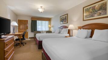 Standard Room, 2 Queen Beds, Non Smoking, Microwave | Desk, laptop workspace, iron/ironing board, free WiFi