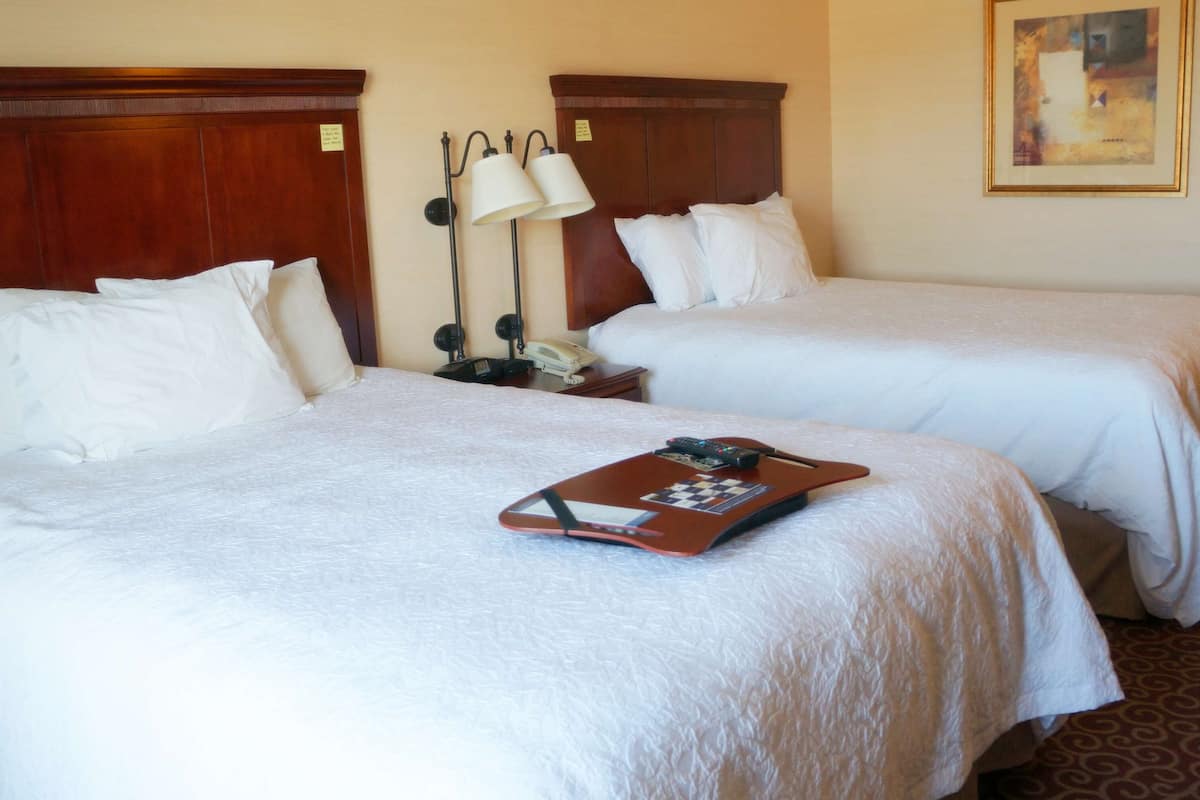 two queen beds non smoking | desk, laptop workspace, blackout curtains, iron/ironing board