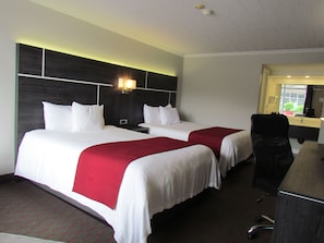Room, 2 Queen Beds, Non Smoking | Desk, blackout drapes, iron/ironing board, free WiFi
