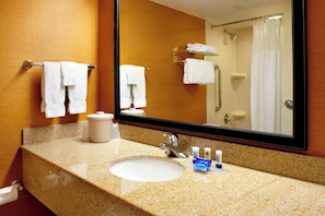 Free toiletries, hair dryer, towels