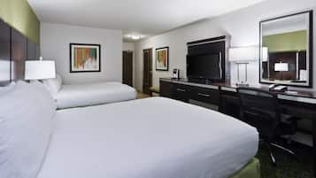 Standard Room | Desk, laptop workspace, blackout drapes, iron/ironing board
