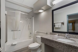 1 bedroom, desk, laptop workspace, blackout curtains