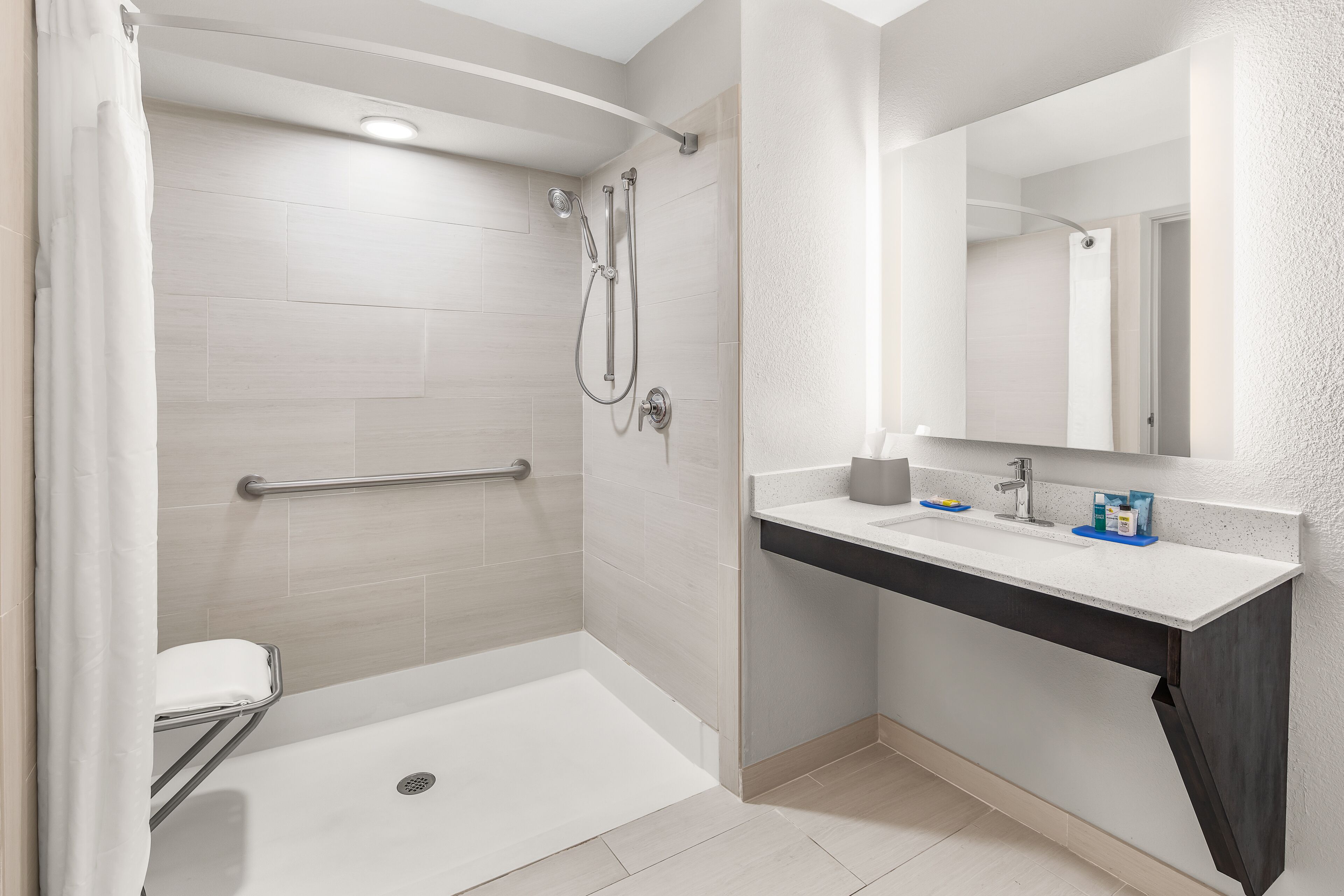 free toiletries, hair dryer, towels