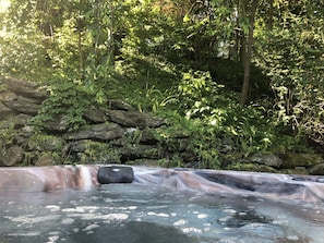 A hot spring with clear water, surrounded by lush greenery and rocks. - Jackson House B&B (Railroad)