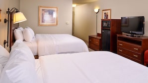 A hotel room with two beds, a television, a dresser, and a framed picture on the wall. - Hampton Inn by Hilton Litchfield (Litchfield)