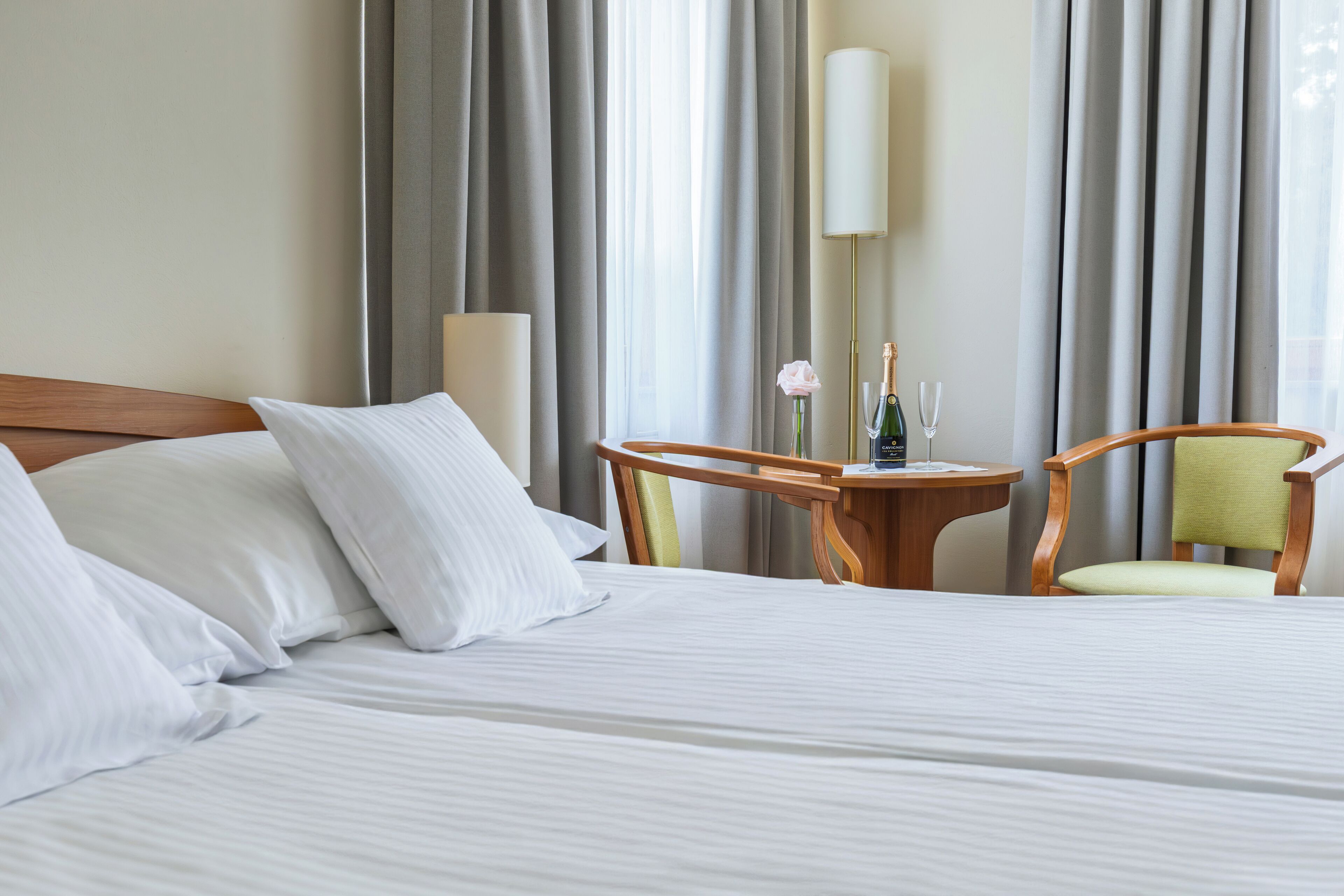 double or twin room | premium bedding, desk, laptop workspace, blackout curtains