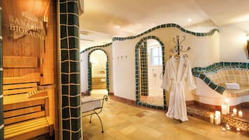 Hair dryer, bathrobes, slippers, towels