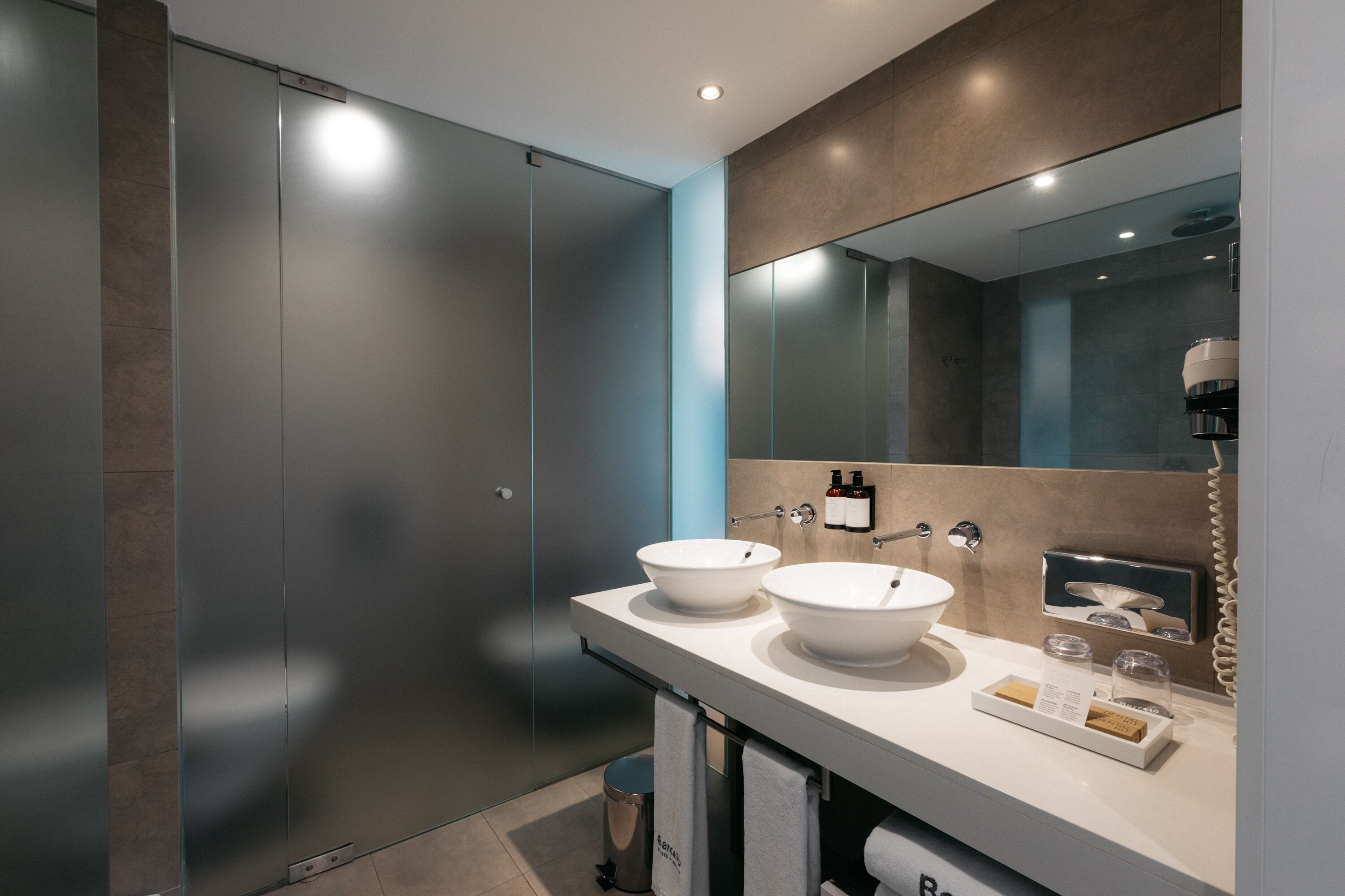 eco-friendly toiletries, hair dryer, bidet, towels