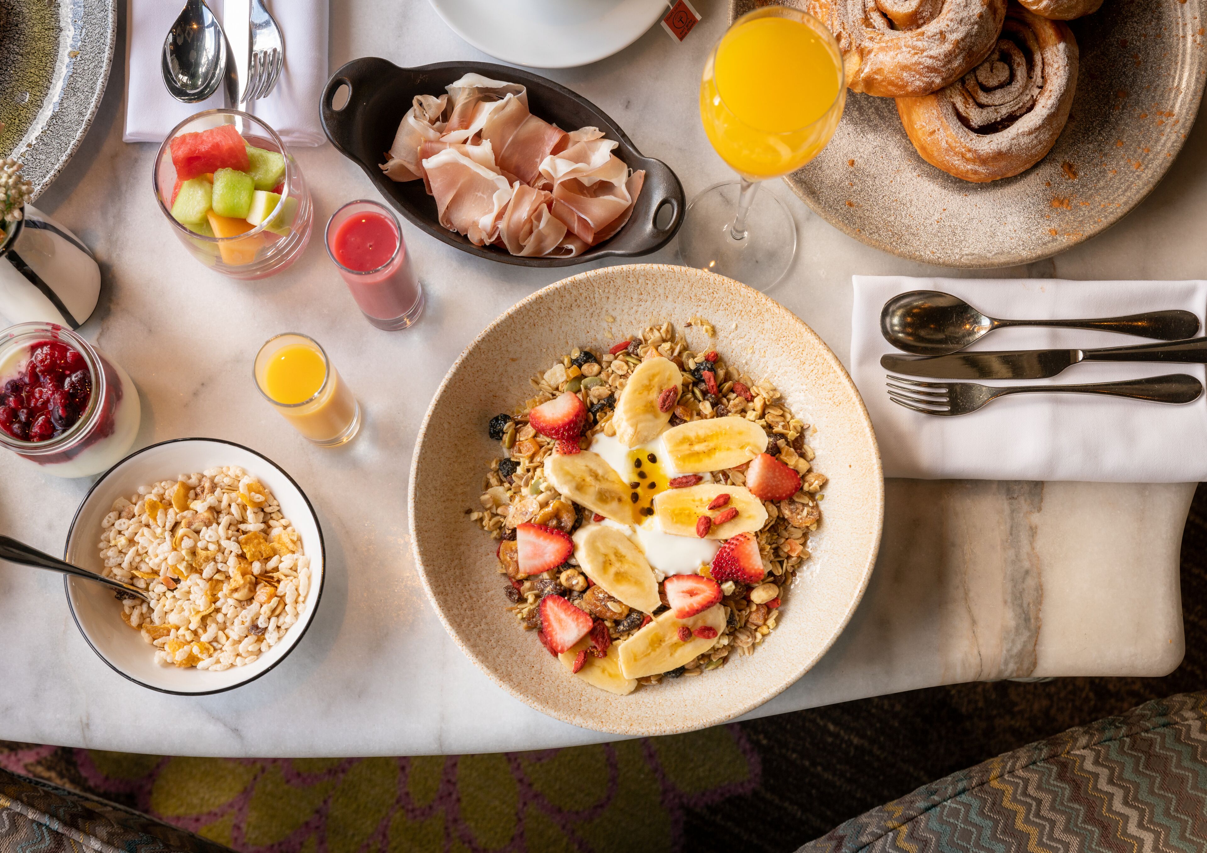 daily buffet breakfast (nzd 38.00 per person)