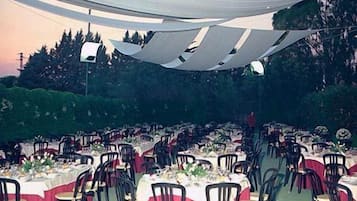 Outdoor banquet area