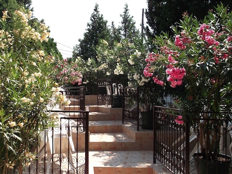 Terrace/patio. Helios Hotel Pension