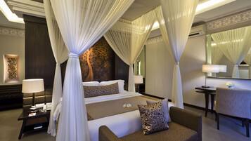 Luxury Villa, Private Pool | In-room safe, desk, laptop workspace, blackout drapes