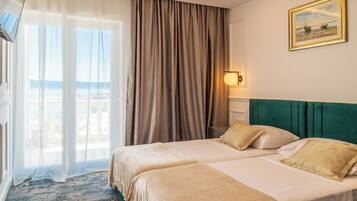Deluxe Double Room, Balcony, Sea View | Premium bedding, memory foam beds, minibar, in-room safe