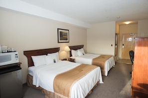 Deluxe Double Room Single Use, 2 Queen Beds, Kitchenette | Premium bedding, desk, blackout drapes, soundproofing - Lakeview Inns & Suites - Chetwynd (Chetwynd)