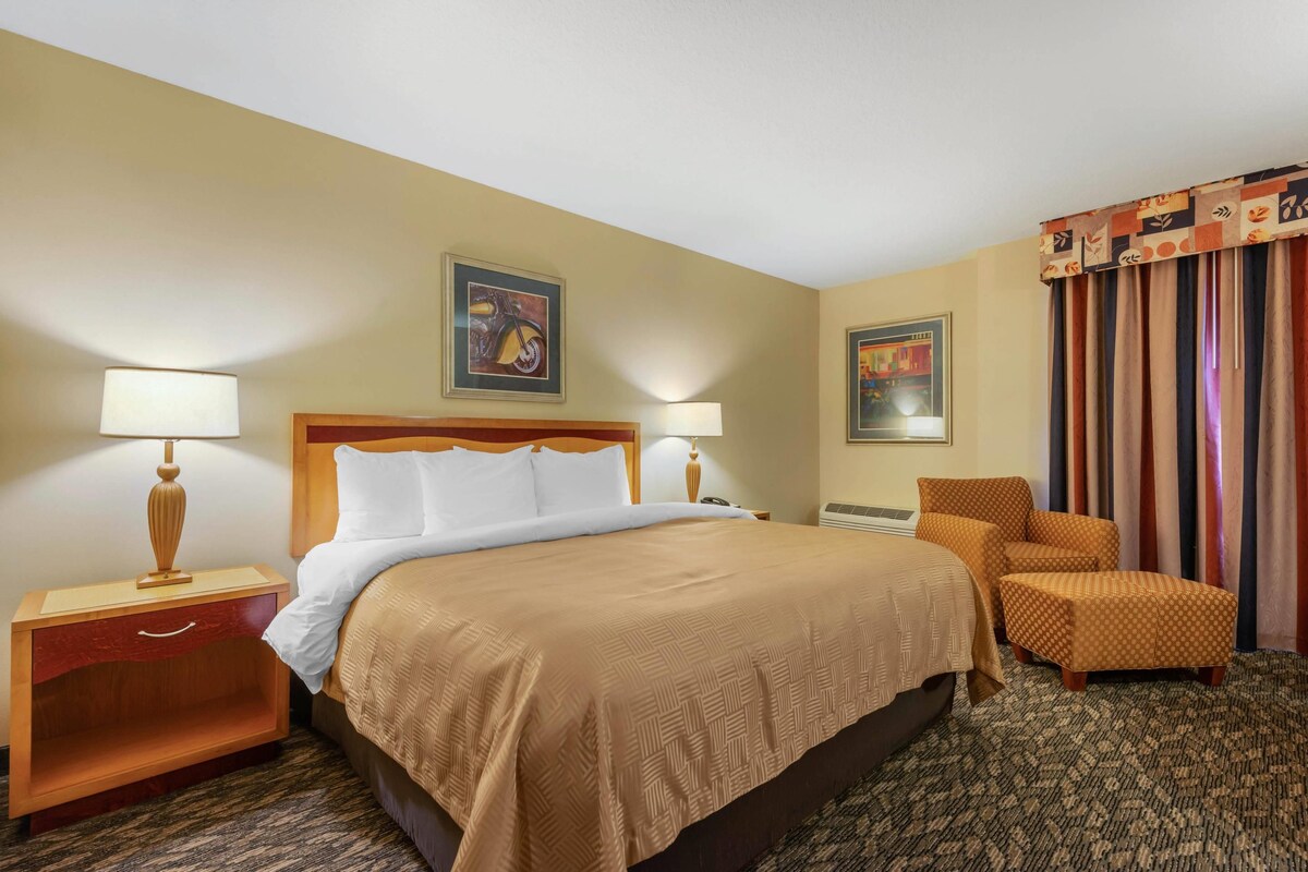 Premium bedding, down comforters, in-room safe, desk
