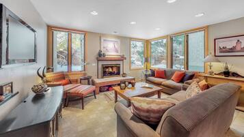 TV, fireplace, DVD player