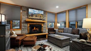 TV, fireplace, DVD player