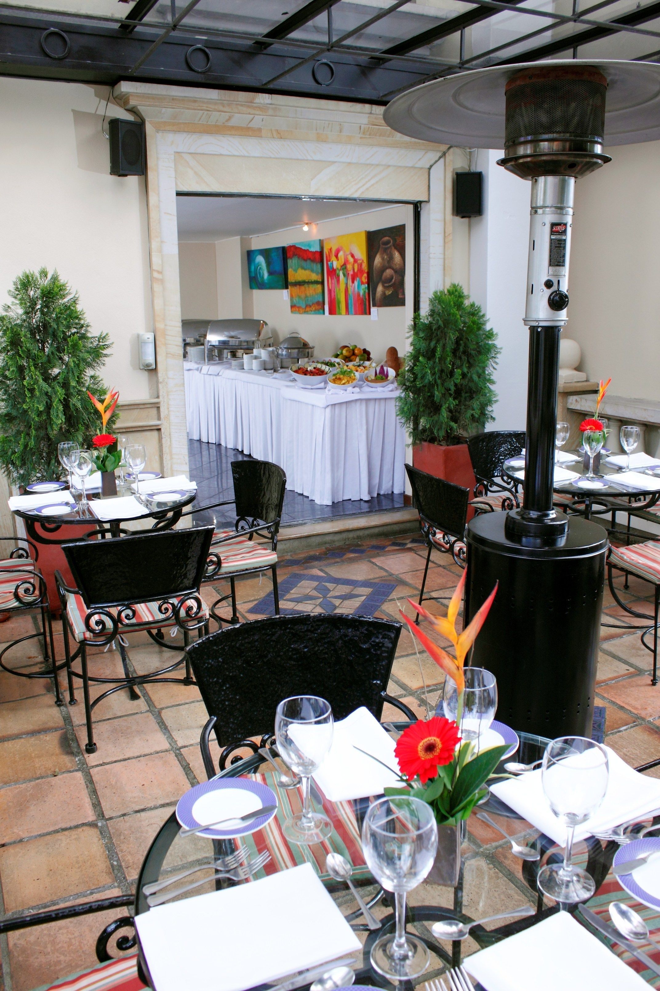 breakfast, lunch, dinner served; al fresco dining