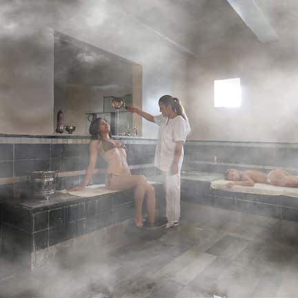 Sauna, steam room, Turkish bath, hydrotherapy, hot stone massages