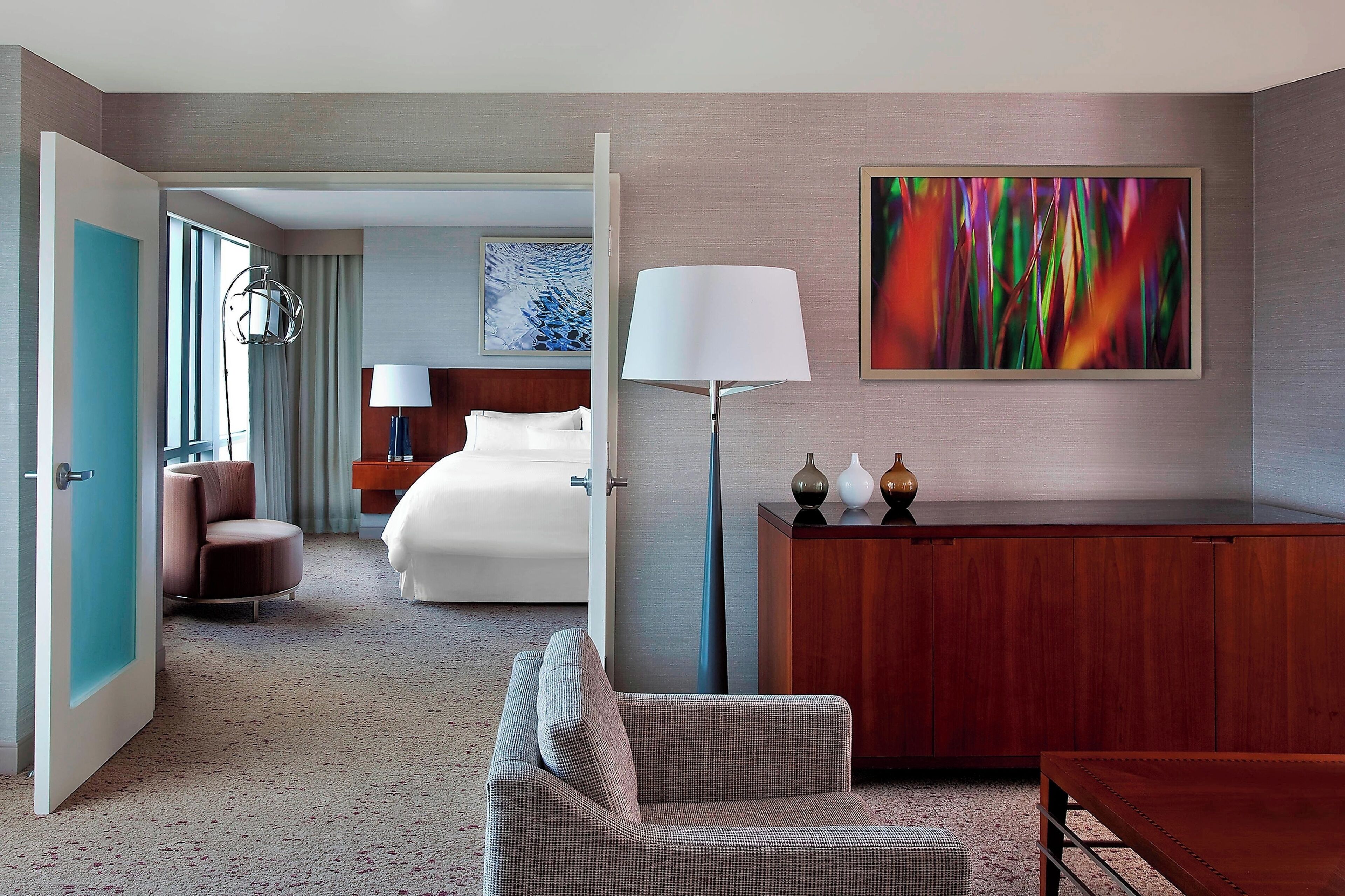 Premium bedding, down comforters, pillowtop beds, in-room safe