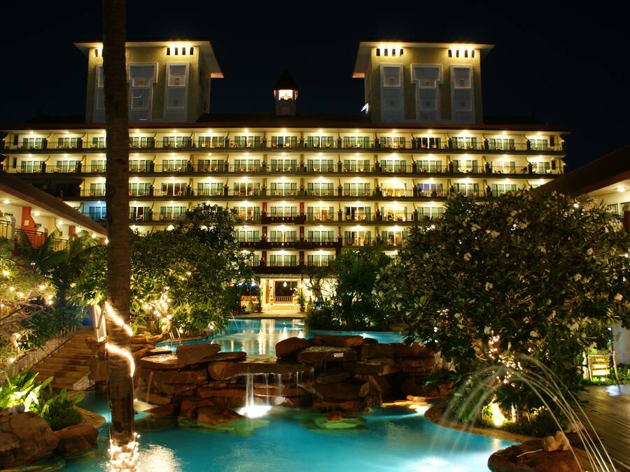 Outdoor pool, open 7:00 AM to 9:00 PM, pool umbrellas, sun loungers