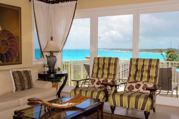 Panoramic Penthouse, 2 Bedrooms | Living area | Flat-screen TV, DVD player