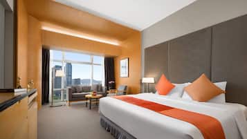 Premium bedding, minibar, in-room safe, desk