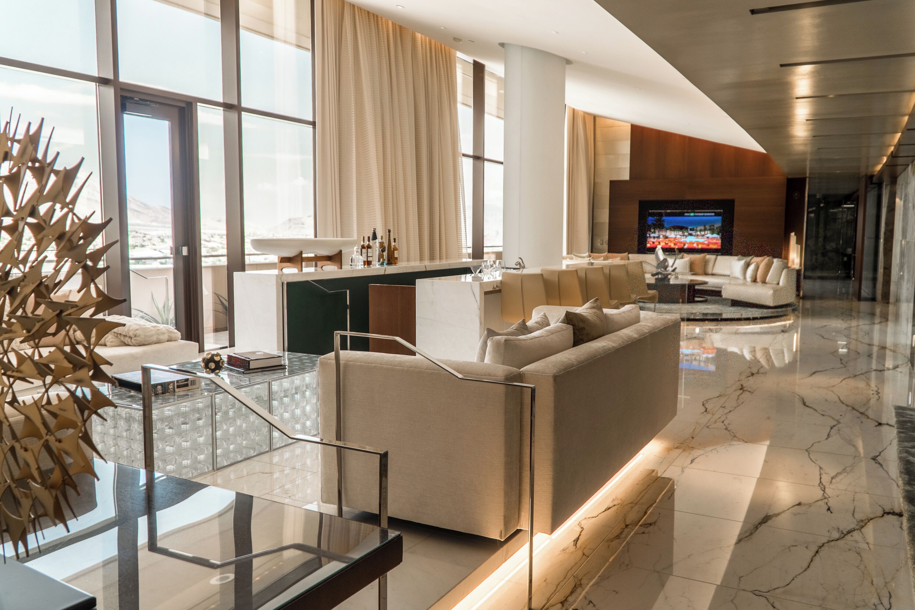 canyon suite | living area | 65-inch lcd tv with cable channels, smart tv, netflix