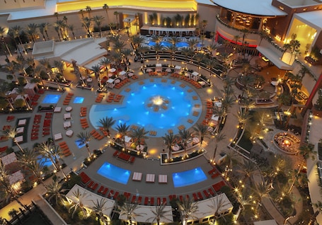 Outdoor pool, open 9 AM to 6 PM, cabanas (surcharge), pool umbrellas. Red Rock Casino, Resort and Spa