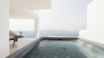 Rocabella Suite Caldera View with Outdoor Mini Plunge Pool for 6 Guests | Balcony view