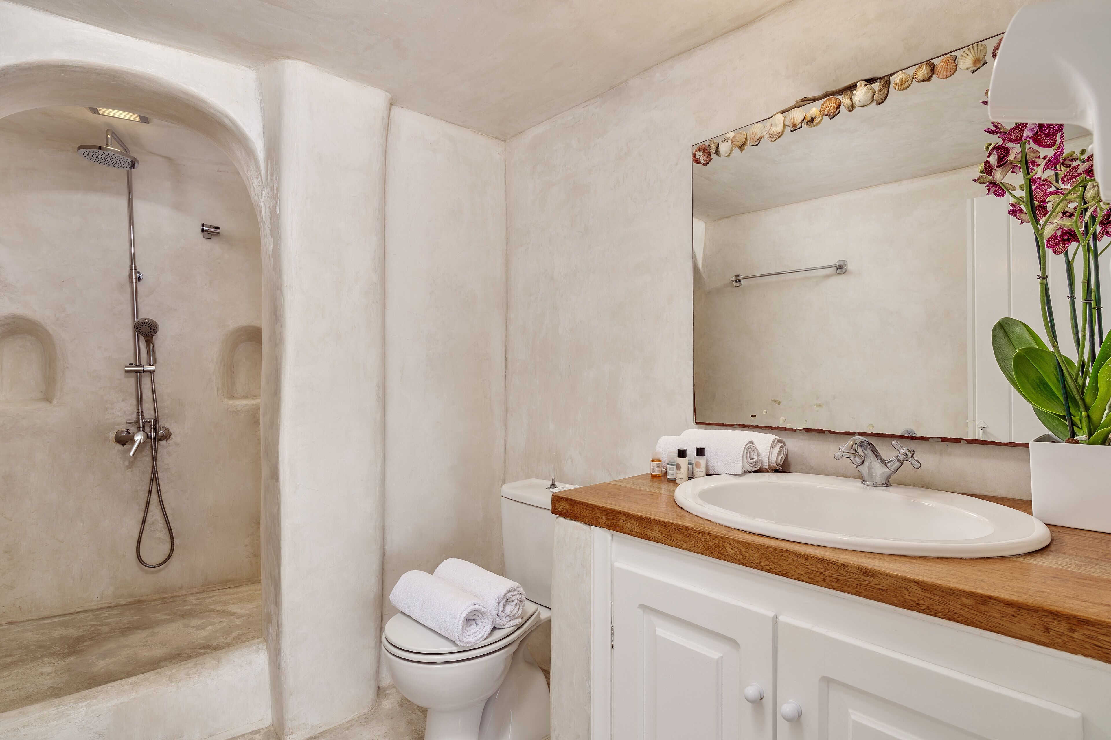 suite, sea view | bathroom | shower, free toiletries, hair dryer, towels