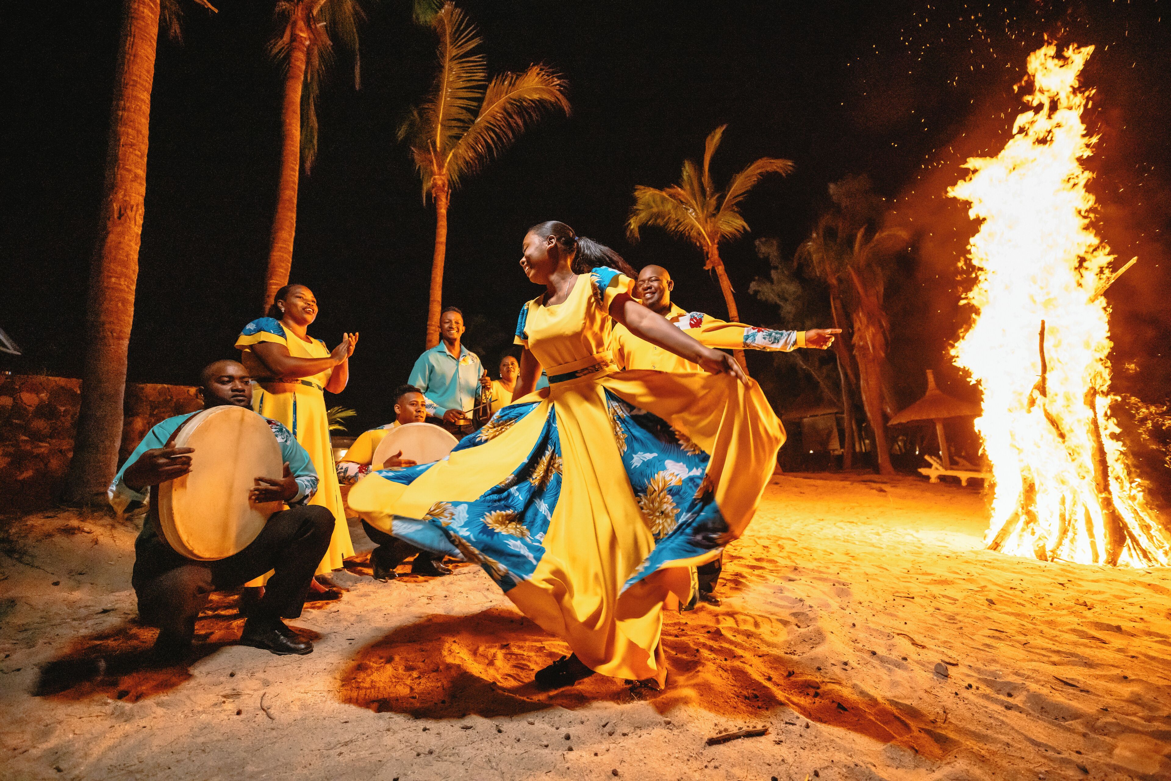 on the beach, white sand, beach towels, scuba diving