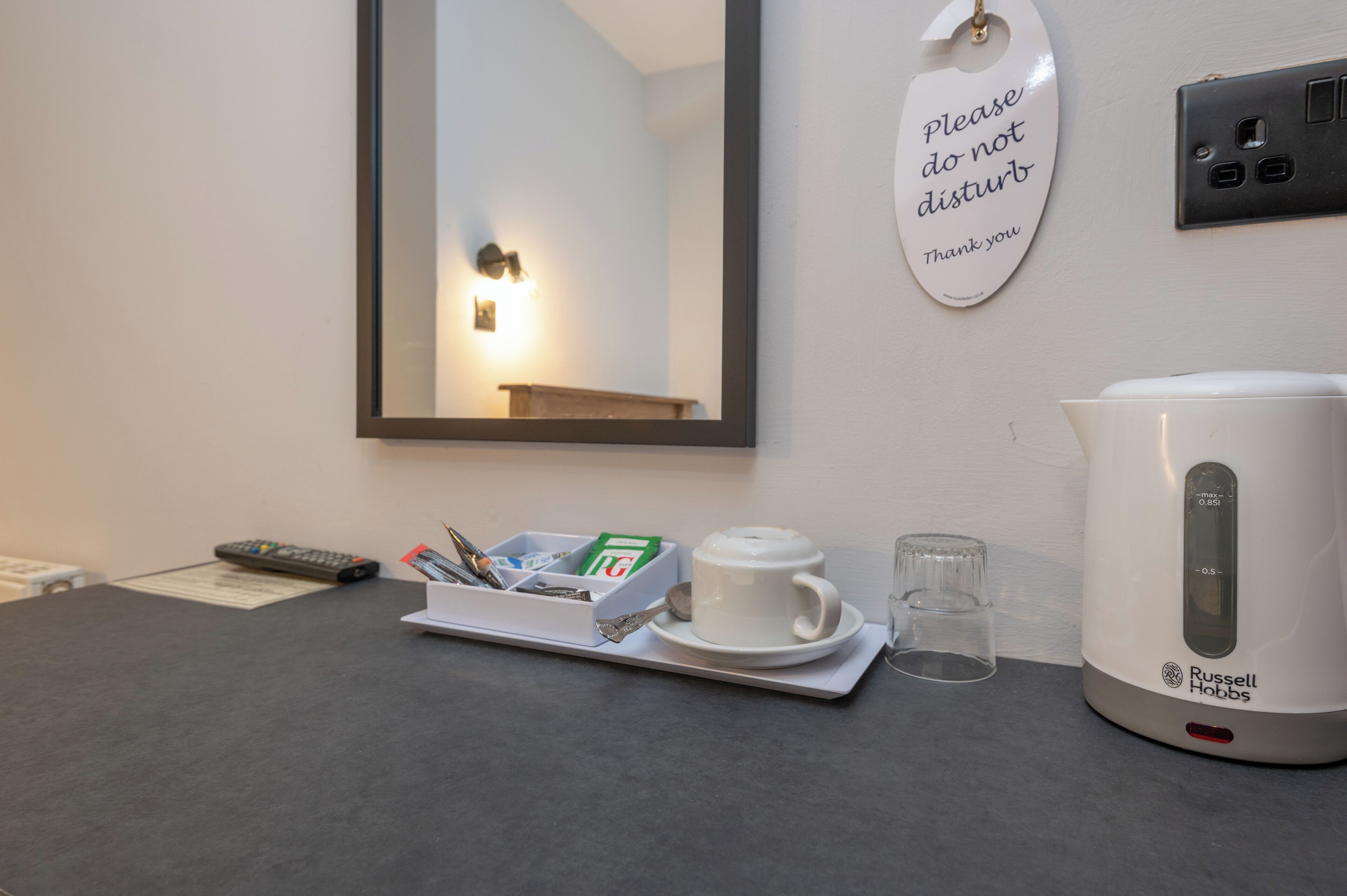 premium bedding, select comfort beds, desk, blackout curtains