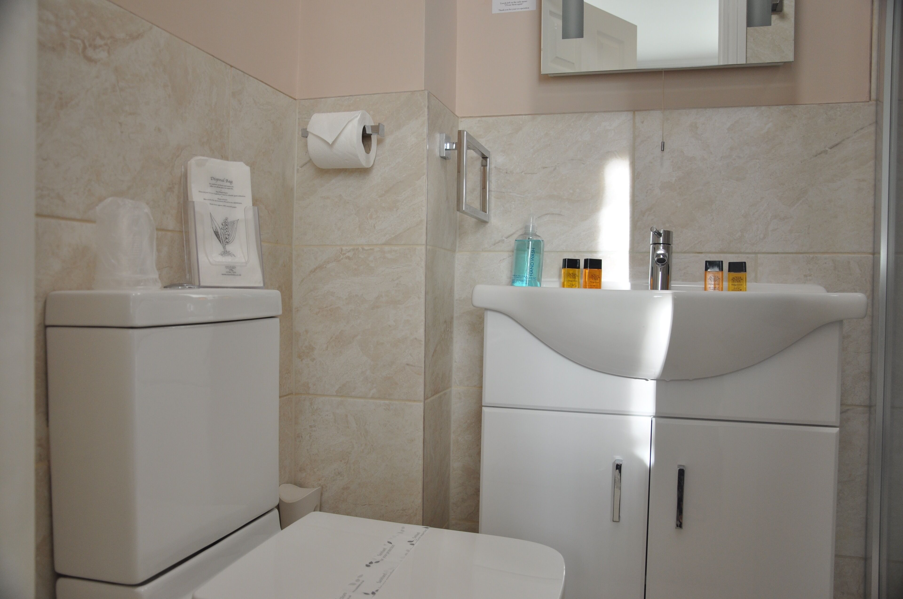 shower, hair dryer, towels, shampoo