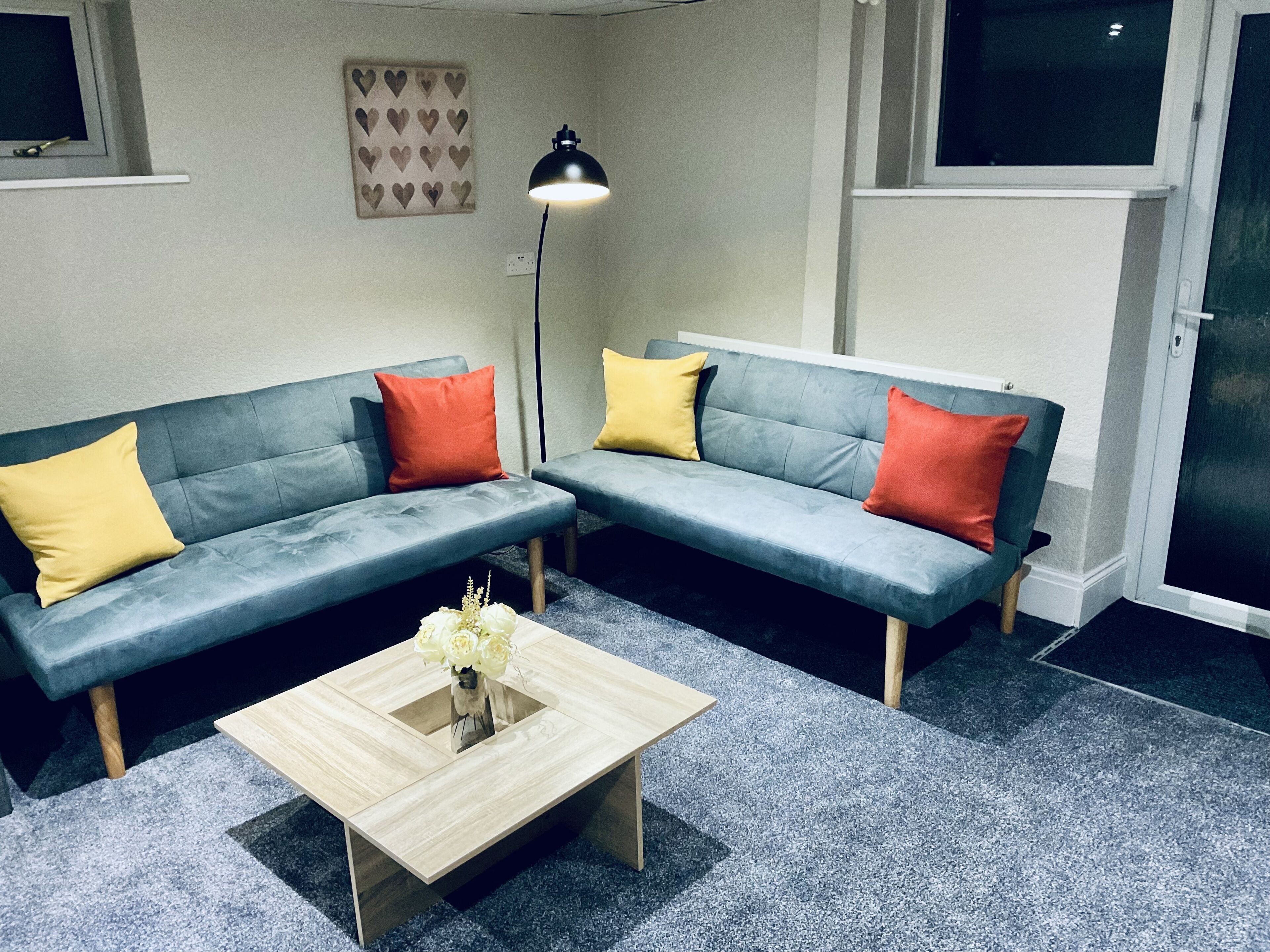 superior apartment | living area | 20-inch tv with digital channels