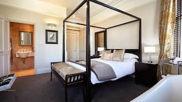 City View Four Poster | Premium bedding, in-room safe, desk, iron/ironing board