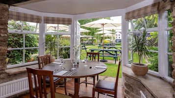 Lunch, dinner served; British cuisine, al fresco dining