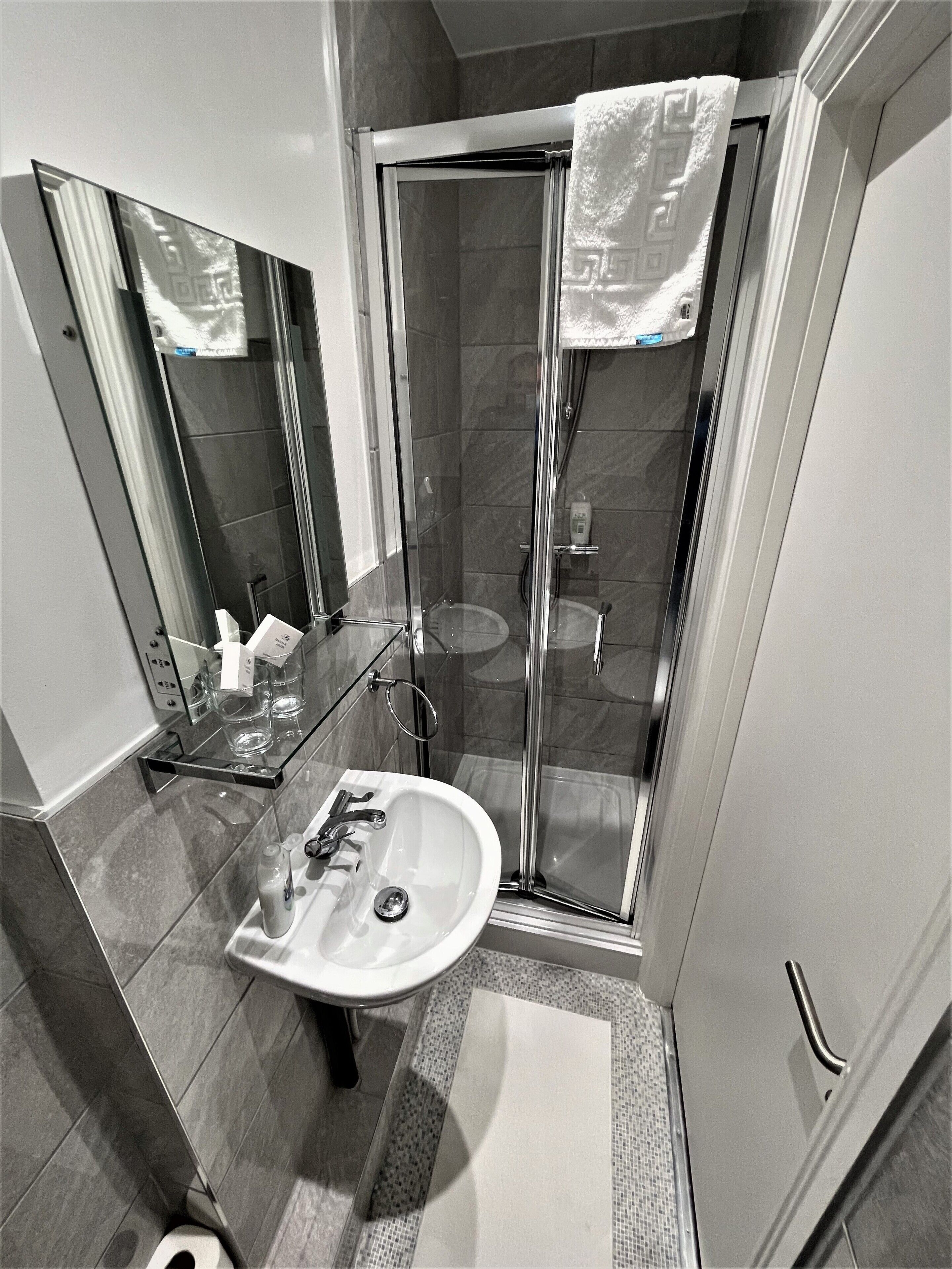 single room, ensuite | bathroom | hair dryer, towels, soap, toilet paper