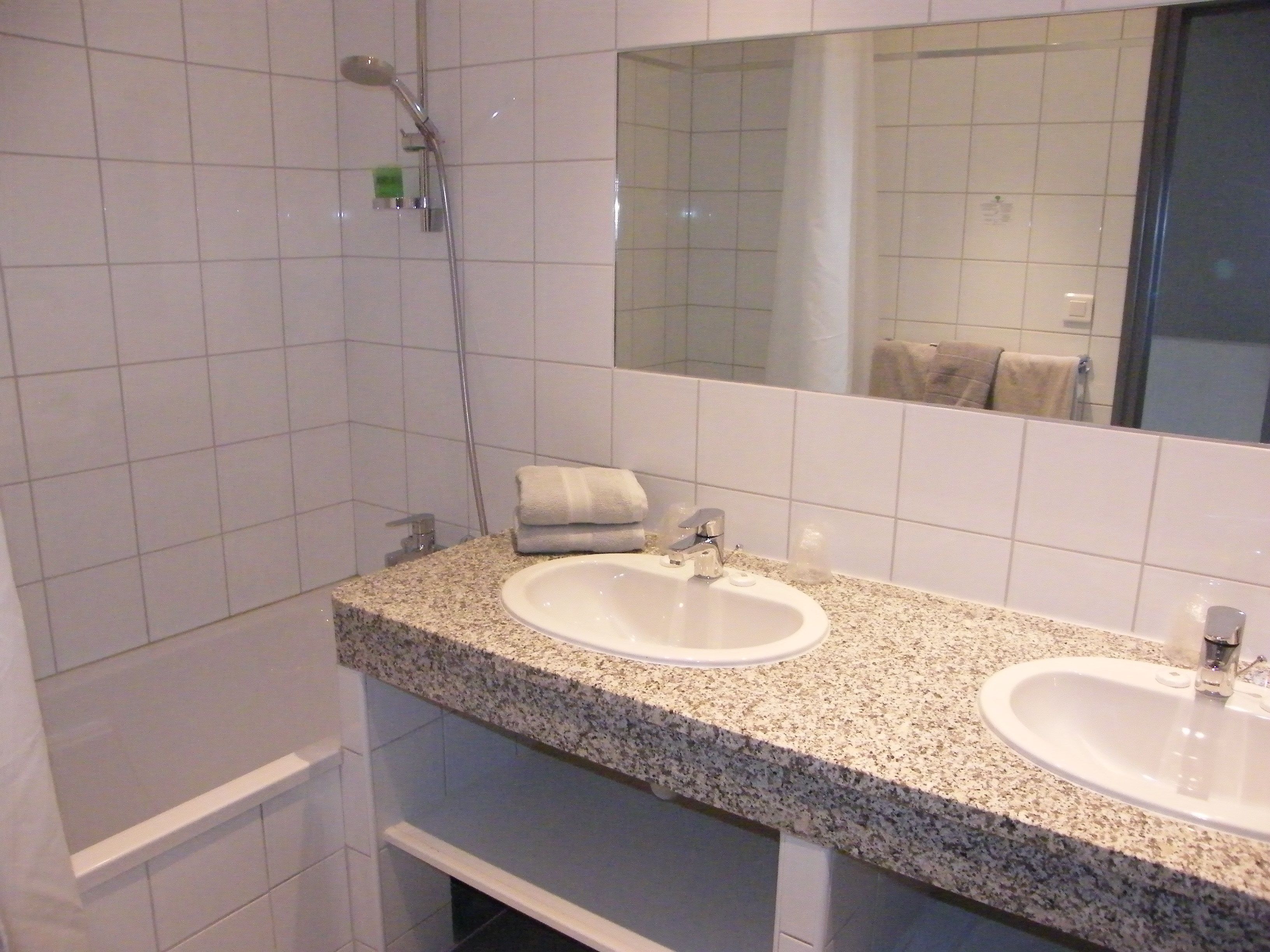 family duplex, 2 bedrooms, balcony, courtyard area | bathroom | free toiletries, hair dryer, towels, soap