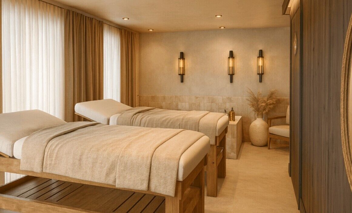 Sauna, steam room, body treatments, body scrubs, facials, massages