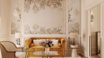 Egyptian cotton sheets, premium bedding, minibar, in-room safe