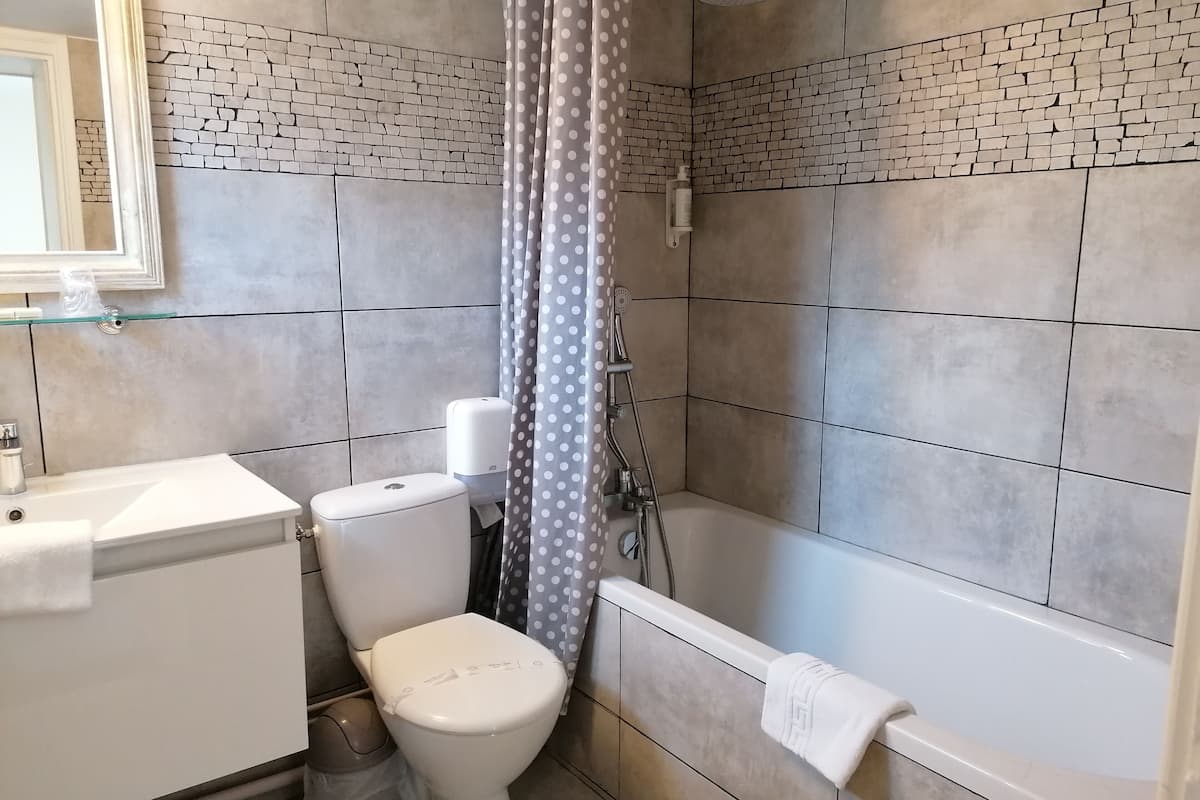 free toiletries, hair dryer, towels