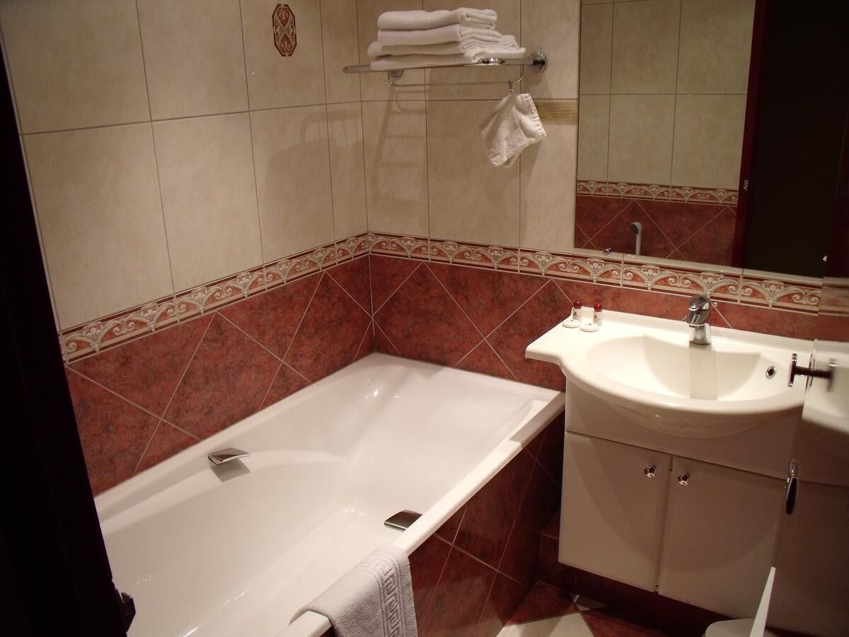 combined shower/bathtub, free toiletries, hair dryer, towels