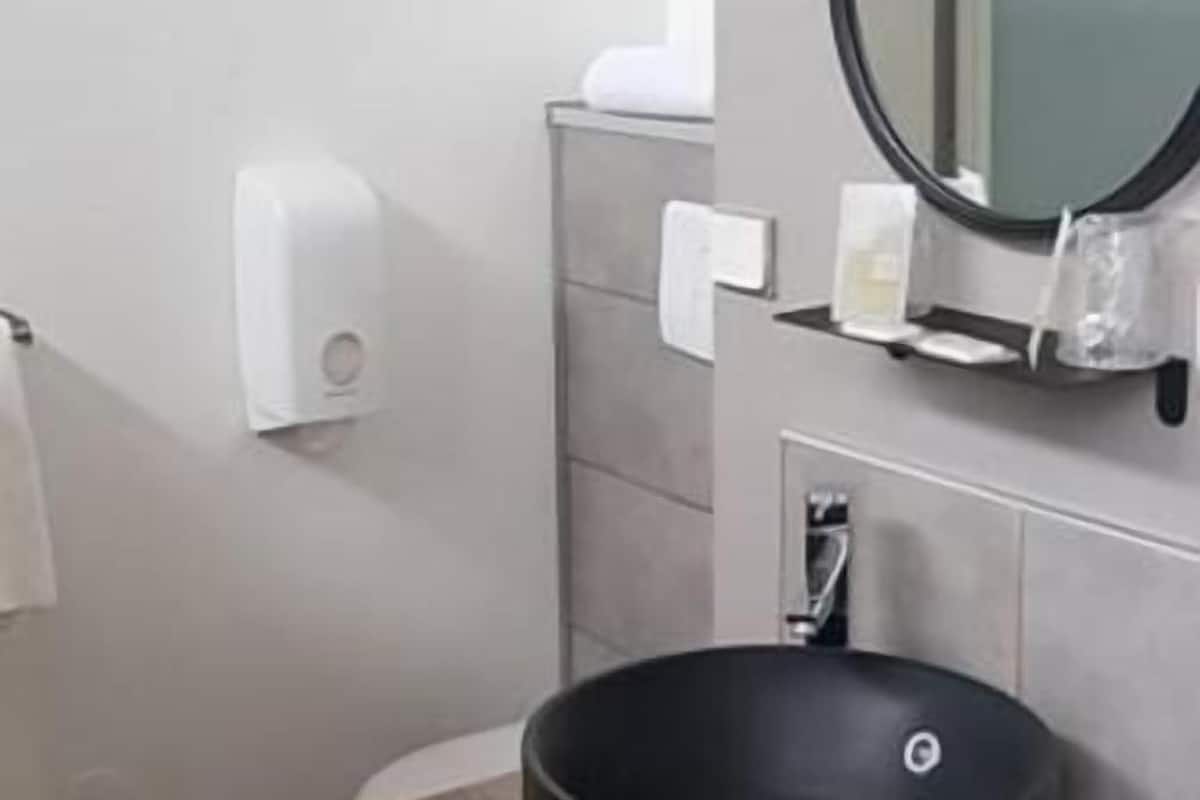 free toiletries, hair dryer, towels